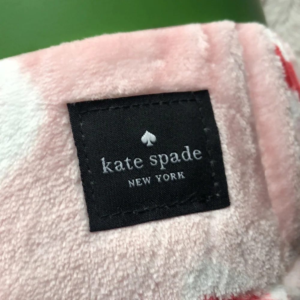 Kate Spade Brushstroke Hearts QUEEN Plush Blanket